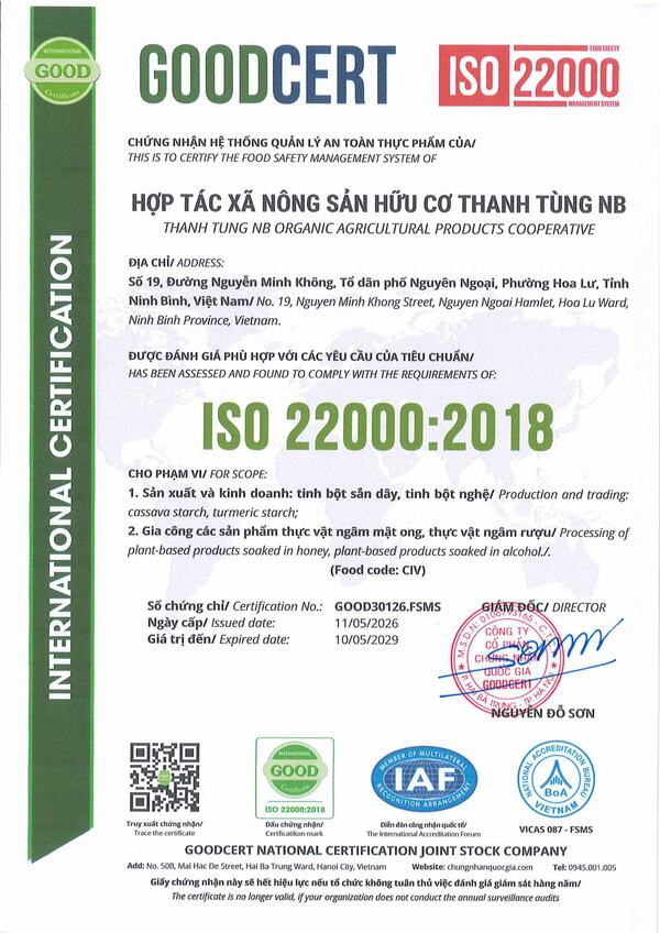 Chứng nhận ISO 22000:2018
